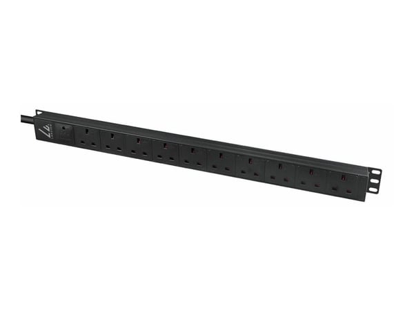 Lanview - Strømfordelingslist (kan monteres i rack) - 13A, vertical - enkeltfase - inngang: Type G - utgangskontakter: 10 (8 x Type G) - 1.4U - 5 m...