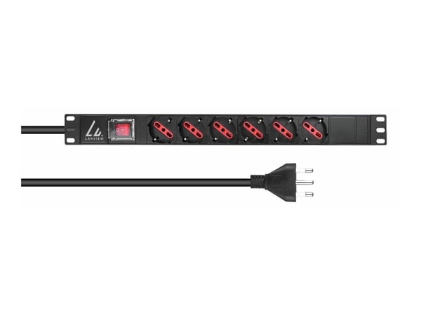 Lanview LVR-2MIT-SW-IT6, Perus, 1U, musta, musta, 2 m, 482,5 mm