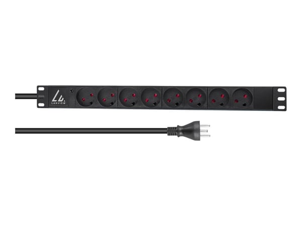 Lanview LVR-2MDK-LIC-DK8, Perus, 1U, Yksivaiheinen, Vaaka, musta, 8 AC-pistorasia(a)