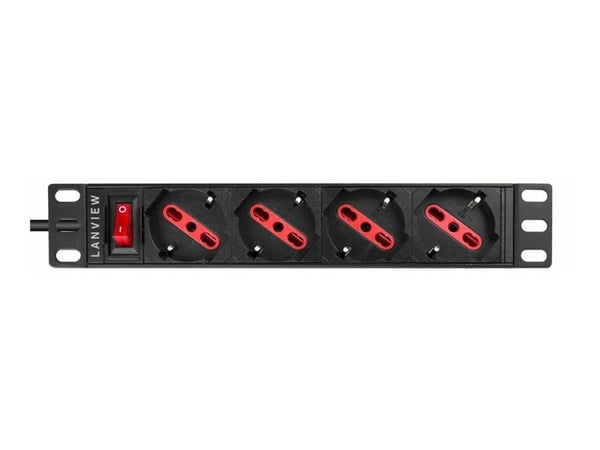 Lanview LVR-2MIT-SW-IT4, Perus, 1U, musta, musta, 2 m, 482,5 mm