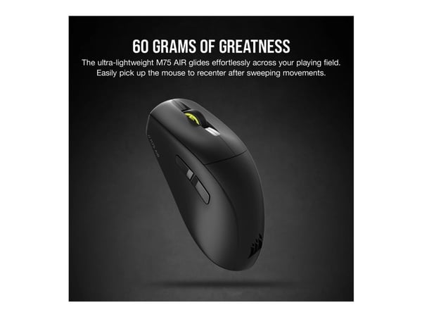 Corsair M75, Molempikätinen, Optinen, Bluetooth, 26000 DPI, Musta