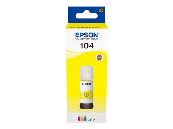 Epson EcoTank 104 - 65 ml - gul - original - blekkbeholder - for EcoTank ET-14100, 1810, 2721, 2810, 2811, 2812, 2814, 2815, 2820, 2821, 2825, 2826...