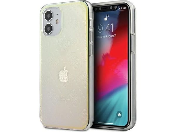 Veske Guess GUHCP12S3D4GIRBL iPhone 12 mini 5,4 tommer Rainbow/Opal Hard Case 4G 3D-mønstersamling