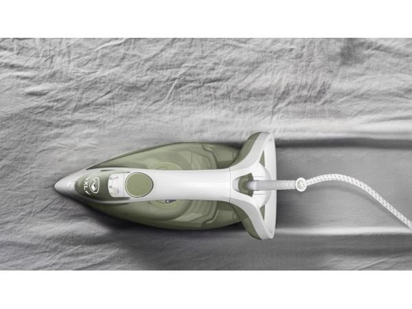 Tefal Easygliss Eco FV5781, Torr & Ångstrykjärn, Durilium Airglide-sulplatta, 2 m, 260 g/min, Vit, Grön, 50 g/min