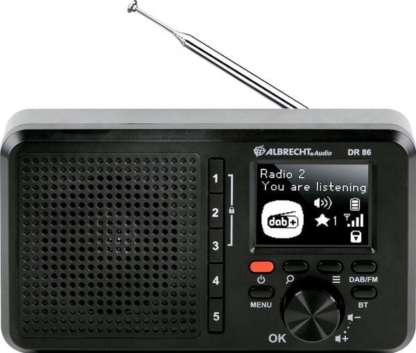 Albrecht DR 86 liten senior digital radio DAB+/UKW, svart (27861)
