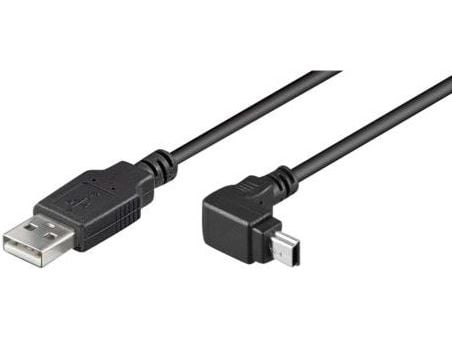 goobay - USB-kabel - mini-USB type B (hann) til USB (hann) - USB 2.0 - 1.8 m - 90° kontakt - svart