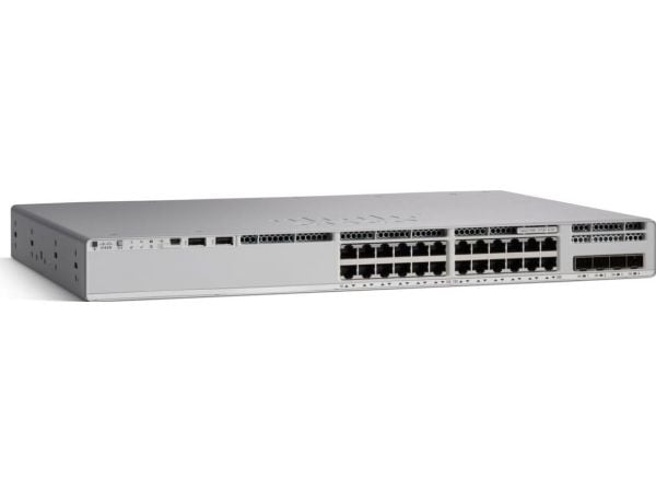 Cisco Catalyst 9200L - Network Essentials - switch - L3 - 24 x 10/100/1000 (PoE+) + 4 x 10 Gigabit SFP+ (opplenke) - rackmonterbar - PoE+ (740 W)
