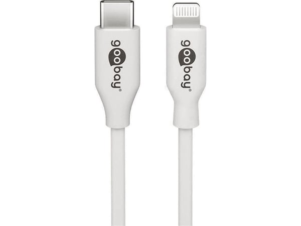 Goobay 39448, 2 m, Lightning, USB C, Hankjønn, Hankjønn, Hvit