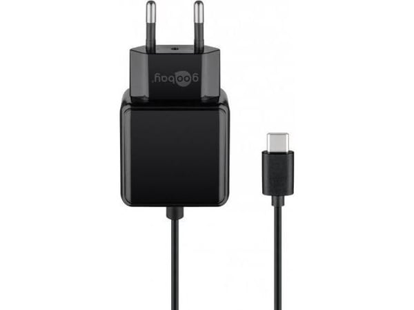 goobay - Strømadapter - 15 watt - 3 A (USB-C) - på kabel: USB-C - svart
