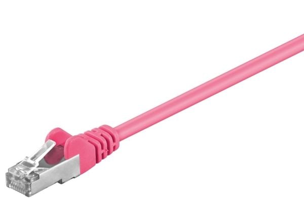 goobay - Nettverkskabel - RJ-45 (hann) til RJ-45 (hann) - 1 m - SF/UTP - CAT 5e - formstøpt, uten hindringer - magenta