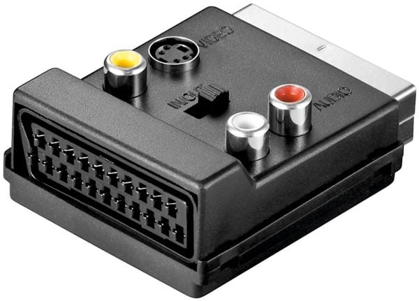 Wentronic AVK 198 - SCART - 3x RCA / 4-pinners mini DIN - hann/hunn - Svart (50312)