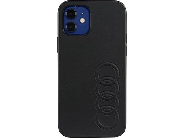 Audi kunstlær iPhone 12/12 Pro 6,1\" svart/svart hardt etui AU-TPUPCIP12P-TT/D1-BK