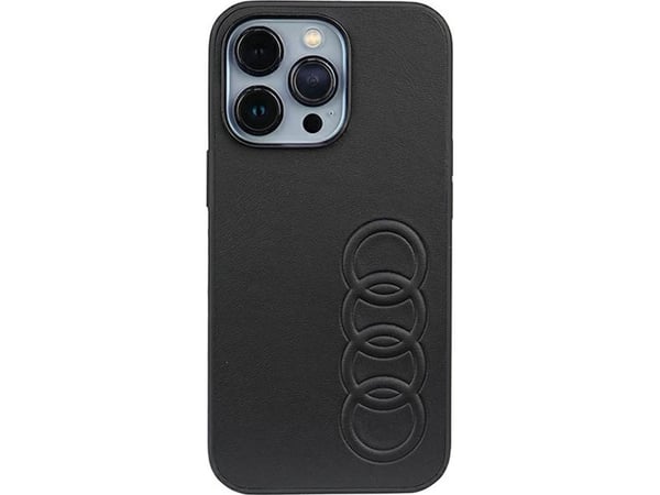 Audi syntetisk lær hardcase for iPhone 13 Pro / 13 6.1" - svart/svart AU-TPUPCIP13P-TT/D1-BK