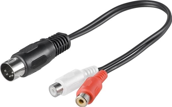 goobay - Audio-adapter - 5 pin DIN 180° kontakt till RCA mottagare - 20 cm