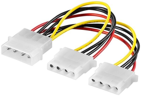 Wentronic CAK S-01 5.25>2x 5.25 - verkkovirran jakaja - sisäinen virtalähde, 4-nastainen (M) - sisäinen virtalähde, 4-nastainen (W) - 15 cm (50684)