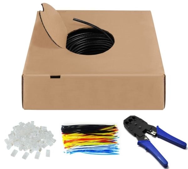 goobay - Bulkkabel - UTP - CAT 6 - rund, fast - svart