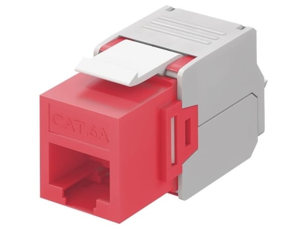 goobay - Modulaariset sisäkkeet - CAT 6a - UTP - RJ-45 - valkoinen, punainen
