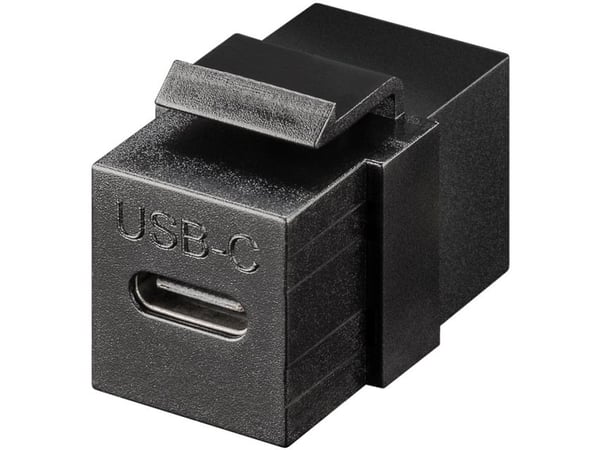 Goobay Keystone-modul USB-C™-kontakt, USB 3.2 Gen 2 (10 Gbit/s), svart (61261)