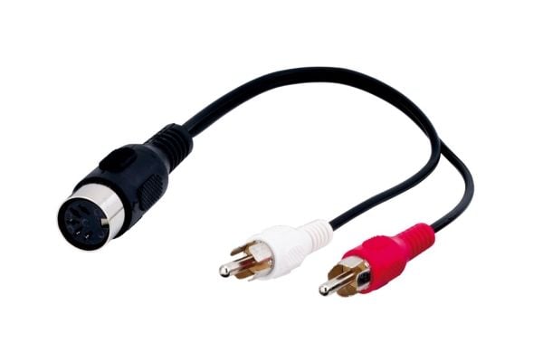 goobay - Audioadapter - 5-stifts DIN 180° beholder til RCA plugg - 20 cm