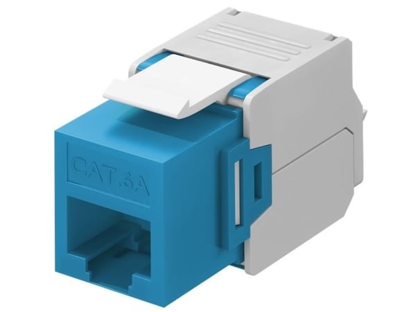 goobay - Modulär insättning - CAT 6a - UTP - RJ-45 - vit, blå