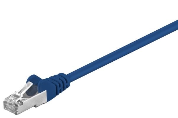 goobay - Nettverkskabel - RJ-45 (hann) til RJ-45 (hann) - 5 m - foliebelagt uskjermet tvinnet kabelpar (F/UTP) - CAT 5e - formstøpt - blå