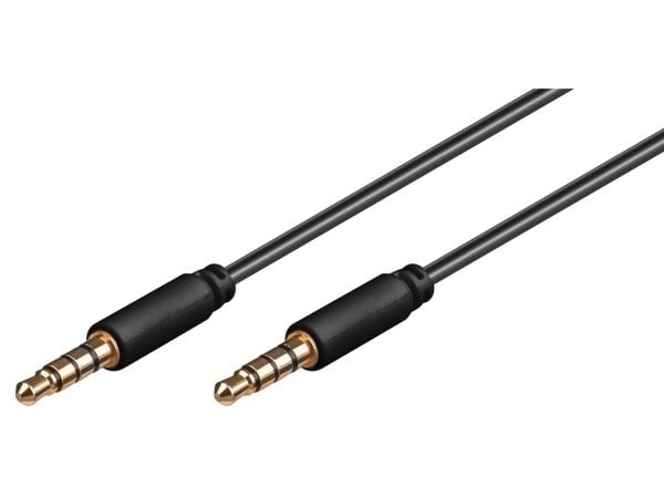 goobay - Lydkabel - mini-phone stereo 3.5 mm hann til mini-phone stereo 3.5 mm hann - 3 m - skjermet - svart - rund