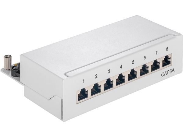 Goobay 62063, RJ-45, Cat6a, 22/26, Harmaa, Metalli, Seinäkiinnitys