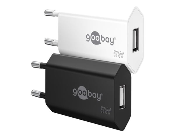 goobay - Strömadapter - 5 Watt - 1 A (USB) - vit