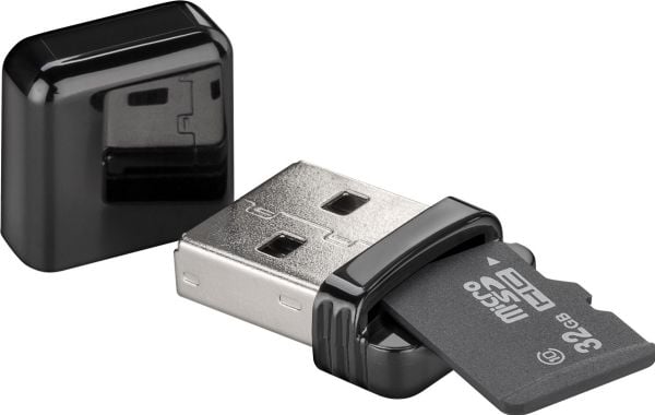 Goobay 38656, MicroSD (TransFlash), Musta, 480 Mbit/s, USB, CE, 1 kpl