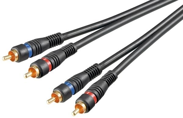 goobay - Lydkabel - kombinert lyd - RCA plugg til RCA plugg - 1.5 m - dobbeltskjermet koaksial - svart