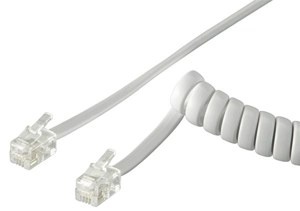 goobay - Håndsettkabel - RJ-10 hann til RJ-10 hann - 2 m - hvit