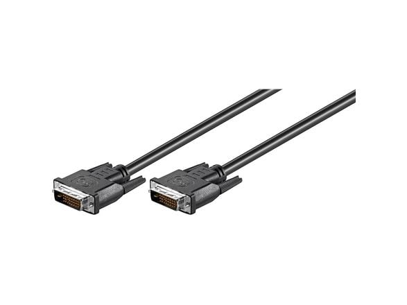 goobay - DVI-kabel - dobbeltlenke - DVI-D (hann) til DVI-D (hann) - 1.8 m - tommelskruer - svart