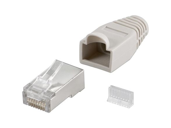 goobay - Nettverkkontakt - RJ-45 (hann) - CAT 5e - grå