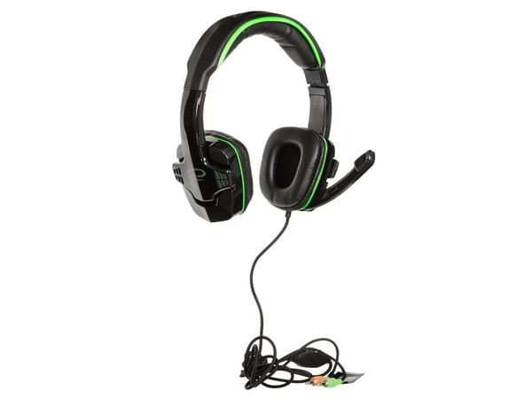 Gaming-headset med mikrofon RAVEN on-ear grønn