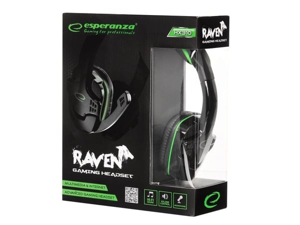 Gamingheadset med mikrofon RAVEN on-ear grön