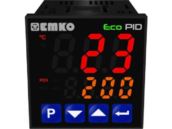 Emko ecoPID.4.6.2R.S.0 Temperaturregulator Pt100, J, K, R, S, T, L -199 till +999 °C Relä 5 A, SSR (L x B x H) 90 x 48 x 48 mm