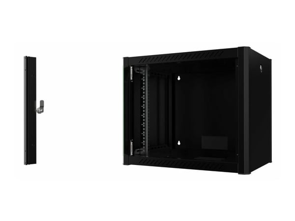 Lanview by Logon - Rack skap - 60 x 45, pro - veggmonterbar - RAL 9005, svart - 9U - 19"