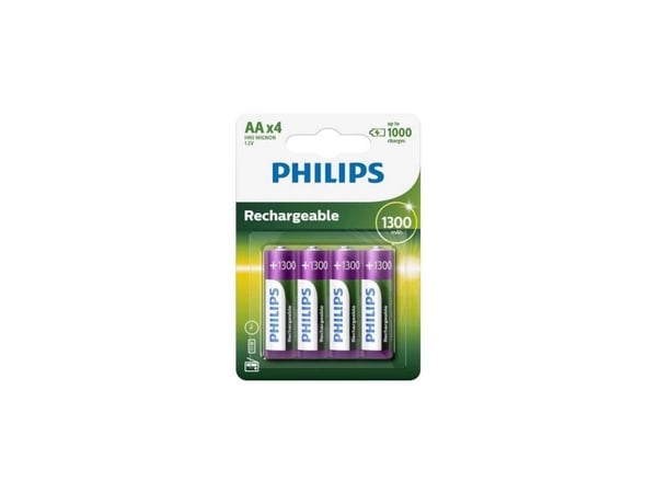 Philips Multilife R6B4A130 - Batteri 4 x AA-type - NiMH - (ladbare) - 1300 mAh