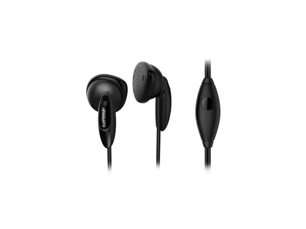 Philips Øretelefoner med mikrofon SHE1355BK/00, Koblet med ledninger (ikke trådløs), 10 - 22000 Hz, Samtaler/musikk, 14,5 g, Hodesett, Sort