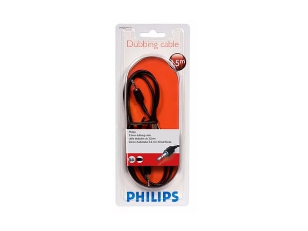 Philips Stereokopiointikaapeli SWA2529W/10, 3.5mm, Uros, Uros, 1,5 m, musta
