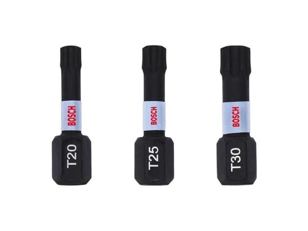 Bosch BIT-SET IMPACT CONTROL 3 stk. 25 mm /T20, T25, T30 / BOSCH