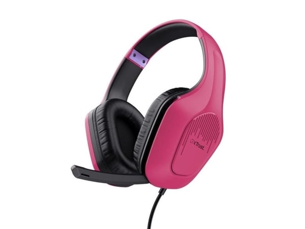 Trust GXT 415P Zirox - Hodesett - full størrelse - kablet - 3,5 mm jakk - rosa