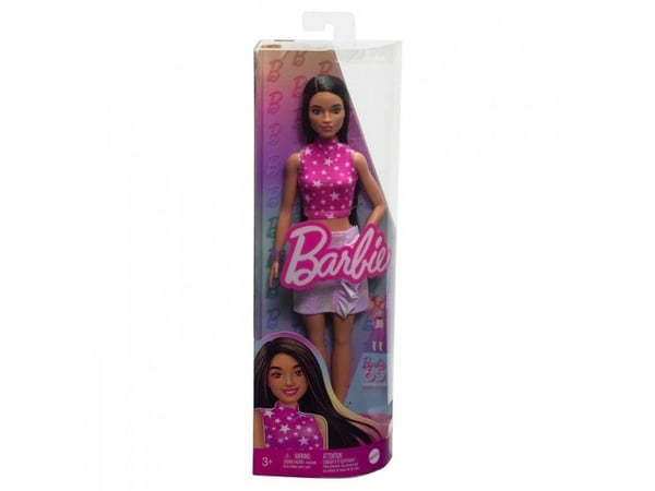 Barbie Mattel Fashionistas Dukke #215 med rosa skjorte med stjerner (HRH13)