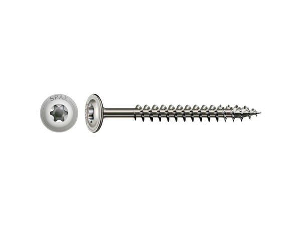 SPAX 0257000800805 R 88193 m. spiss/T-STAR TG treskrue 8 mm 80 mm T-STAR plus rustfritt stål A2 50 stk