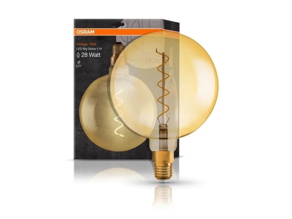 OSRAM 4058075092013 LED (RGB)-valaisin Energiklasse G (A - G) E27 Globeform 5.00 W = 28 W Varmhvid (Ø x L) 200 mm x 200 mm 1 stk