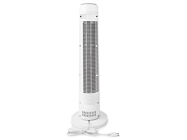 Nedis FNTR13CWT40, Viftedrevet elektrisk romvarmer, 7,5 timer, 1,2 m, Innendørs, Gulv, Sort, Hvit