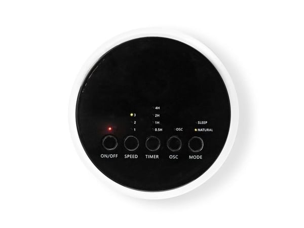 Nedis FNTR13CWT40, Viftedrevet elektrisk romvarmer, 7,5 timer, 1,2 m, Innendørs, Gulv, Sort, Hvit
