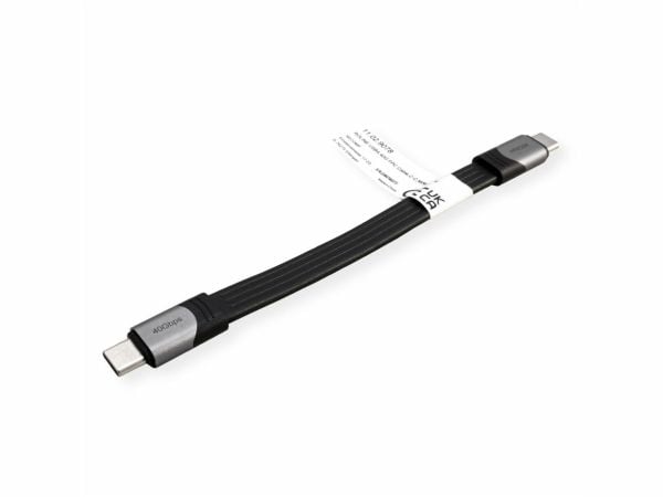 ROLINE 11029078, 0,15 m, USB C, USB C, USB4 Gen 3x2, 40000 Mbit/s, musta
