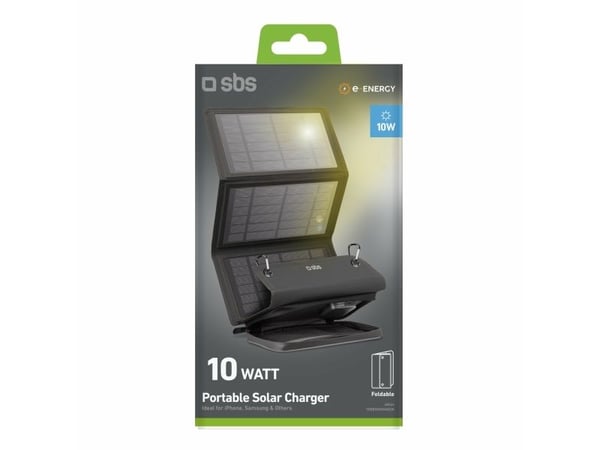 SBS kannettava laturi aurinkokennoilla. 10W