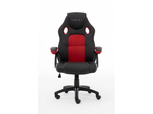 Raptor Gaming gamingstol GS-40 PU + stoff svart/rød